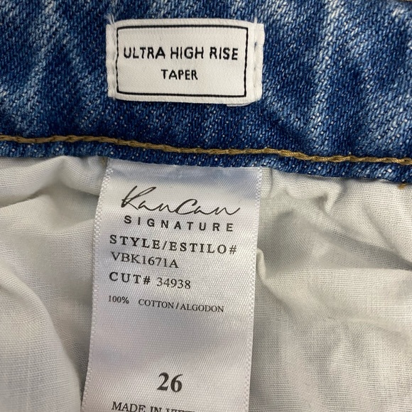 Kancan Ankle Ultra High Rise Taper Denim Jeans distressed Size 26 - Picture 10 of 10
